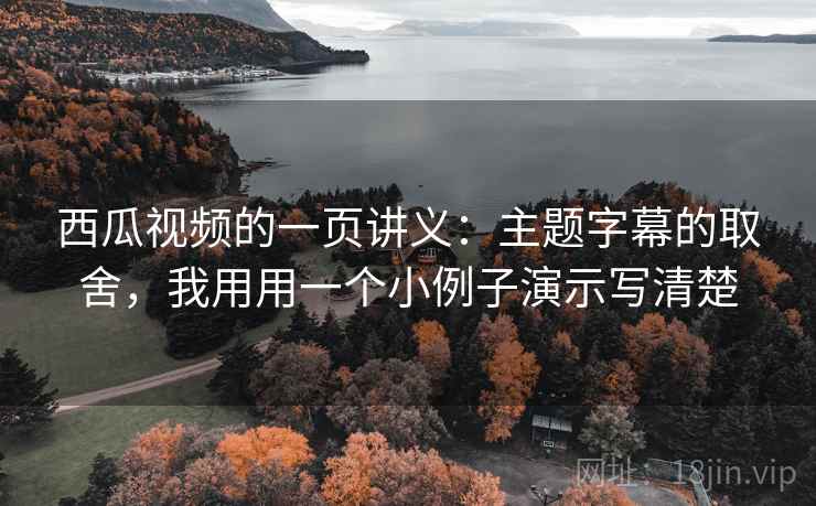 西瓜视频的一页讲义：主题字幕的取舍，我用用一个小例子演示写清楚